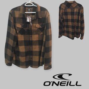 O Neill  Glacier PLaid SuperFleece Flannel Longsleeve Jacket Mens XL
